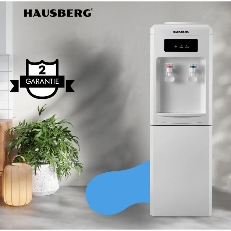 Dozator apa de podea HAUSBERG HB-6024AB, putere incalzire 550 W, putere racire 85 W, rezervor apa inox, termostat automat, Alb