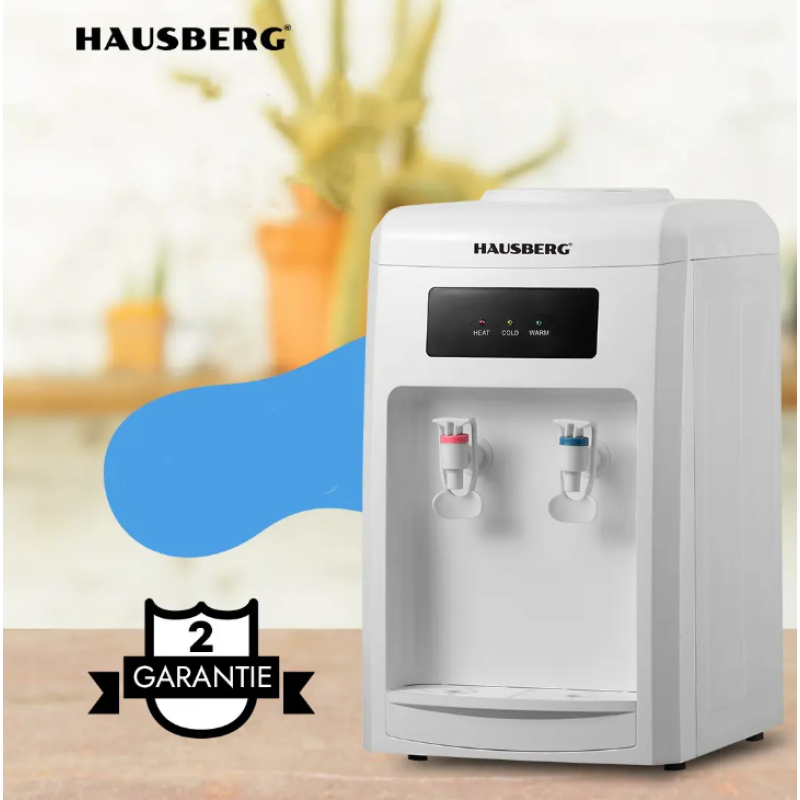 Dozator apa Hausberg HB-6026AB, putere incalzire 550 W, putere racire 80 W, indicatoare LED pentru apa calda si rece, termostat automat, Alb