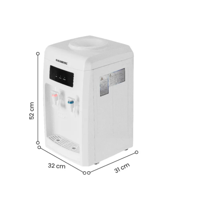 Dozator apa Hausberg HB-6026AB, putere incalzire 550 W, putere racire 80 W, indicatoare LED pentru apa calda si rece, termostat automat, Alb