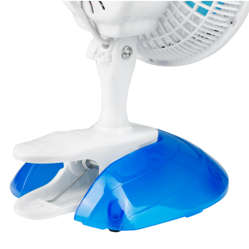 Ventilator birou Hausberg HB5550, 15W-20W, 15 cm, 2 viteze, alb-albastru