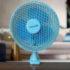 Ventilator birou Hausberg HB5550, 15W-20W, 15 cm, 2 viteze, alb-albastru
