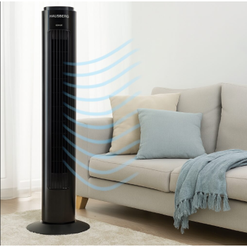 Ventilator Turn HAUSBERG HB-5950NG, 40-50W, 2 moduri de functionare, 3 viteze, baza rotativa, Negru