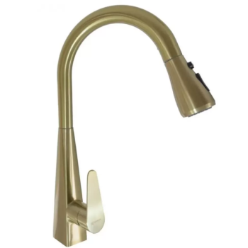 Baterie Bucatarie cu Dus Extractibil Inox Auriu ZY1011