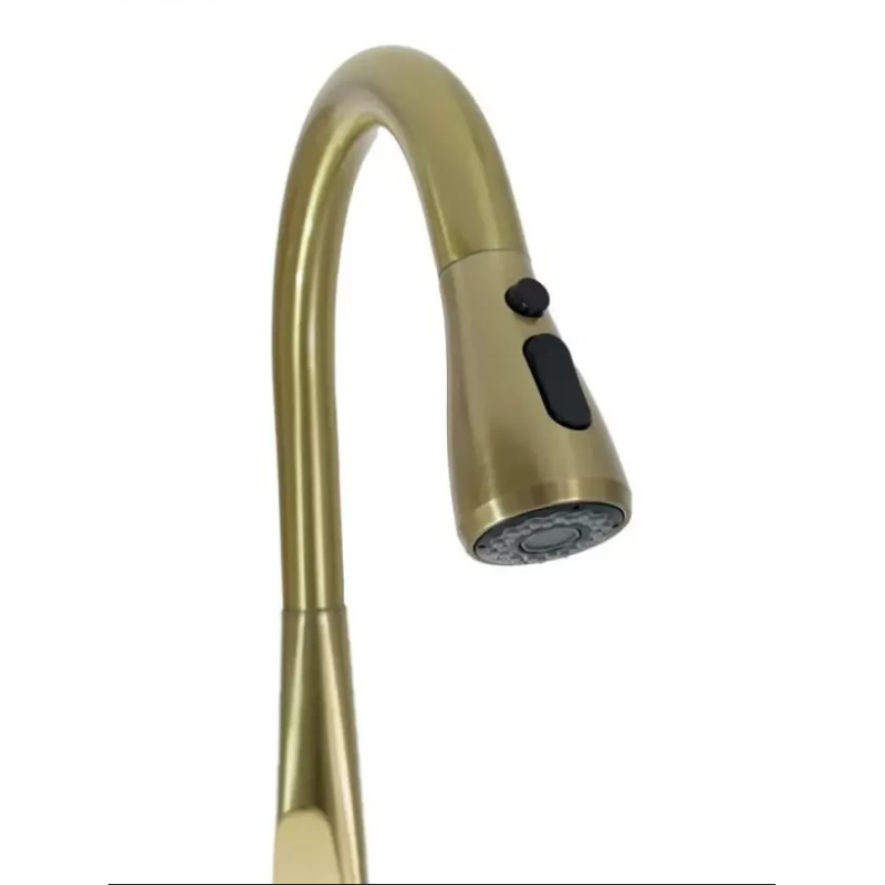 Baterie Bucatarie cu Dus Extractibil Inox Auriu ZY1011