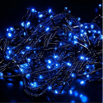 Instalatie Exterior 200 Leduri, 8m, Fir Gros Verde, Albastru