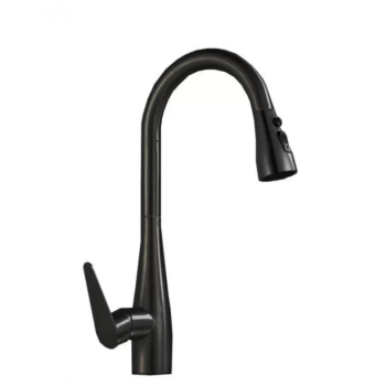 Baterie Bucatarie cu Dus Extractibil Inox Negru ZY1008