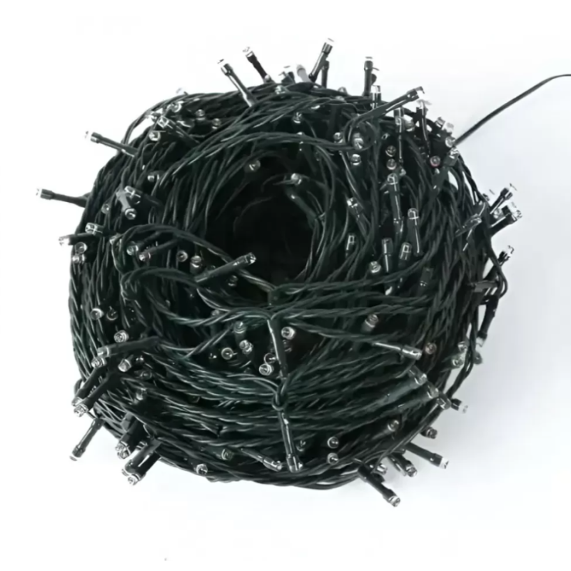 Instalatie Exterior 180 Leduri, 8 m, Fir Negru, Alb