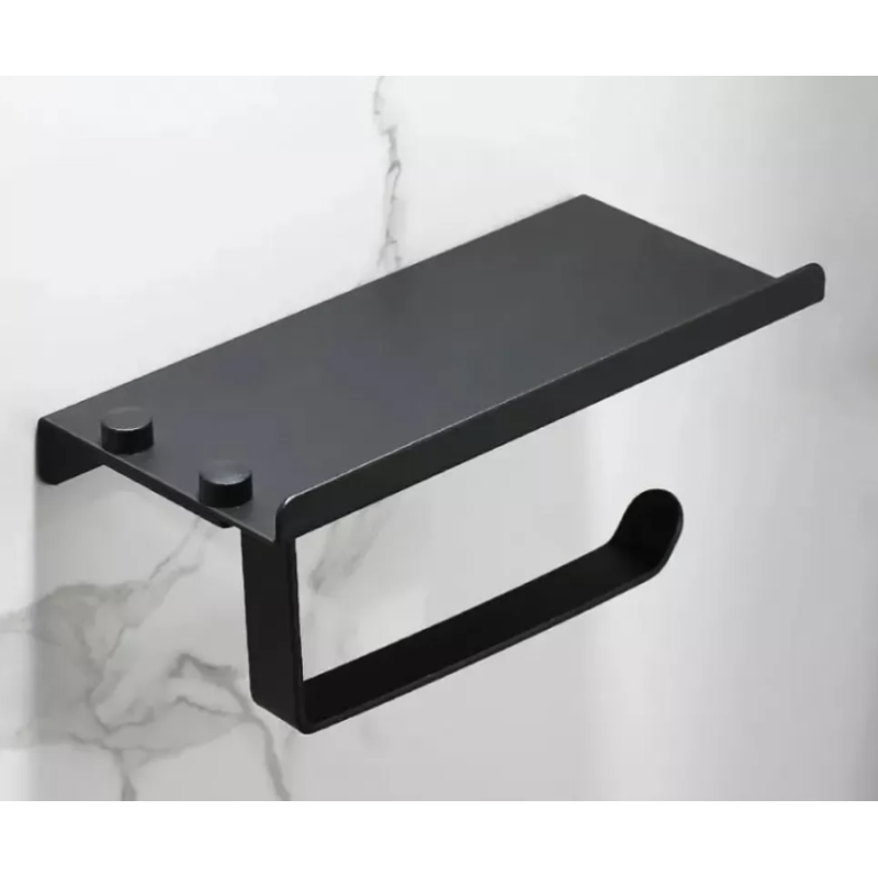 Suport Hartie Igienica cu Suport Telefon/Parfum Negru GJ601