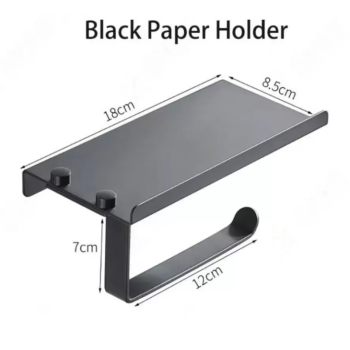 Suport Hartie Igienica cu Suport Telefon/Parfum Negru GJ601