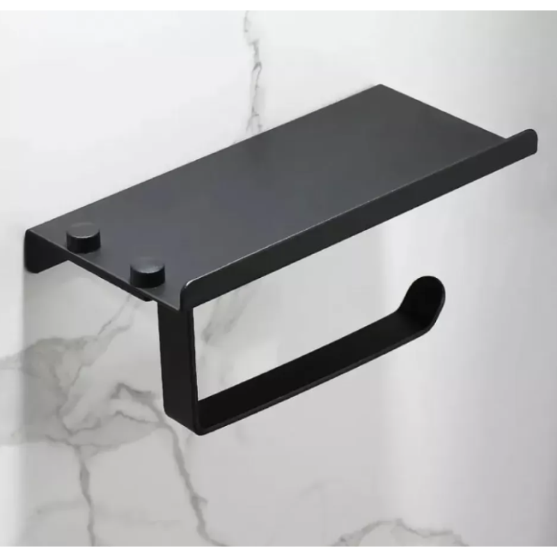 Suport Hartie Igienica cu Suport Telefon/Parfum Negru GJ601