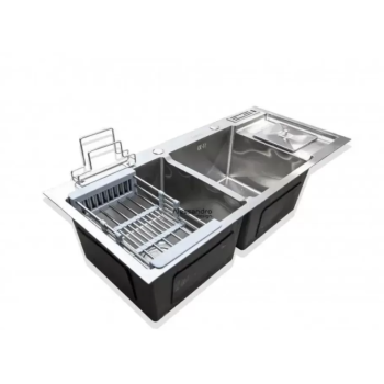Chiuveta bucatarie din inox SUS304, 100*45 cm, satinat, CHS05