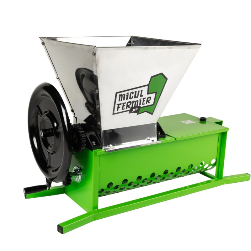 Zdrobitor struguri manual Micul Fermier, cuva 30L, capacitate maxima de productie 600 Kg/h, cu desciorchinator