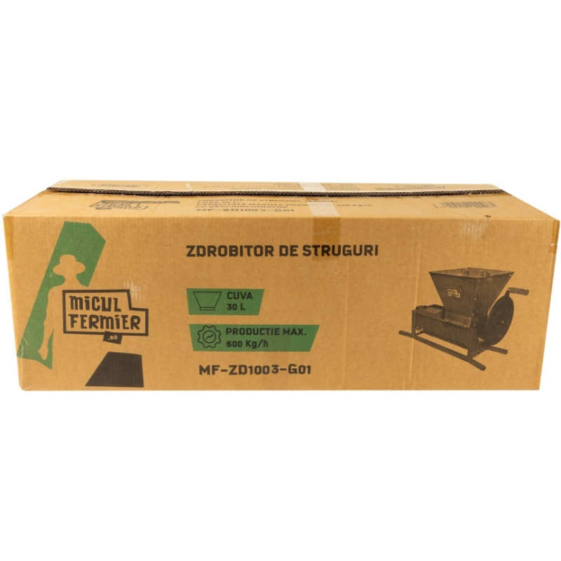Zdrobitor struguri manual Micul Fermier, cuva 30L, capacitate maxima de productie 600 Kg/h, cu desciorchinator