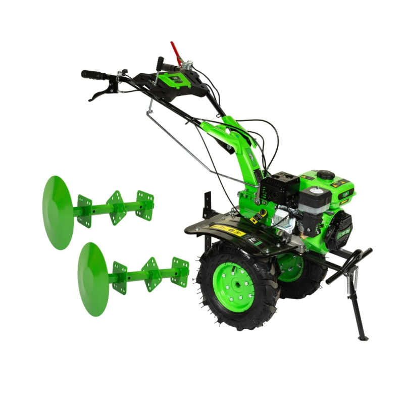 Motocultor Micul Fermier, 8.5CP, 212cc, motor pe benzina 4 timpi, 3 trepte de viteza, pornire manuala, cu roti
