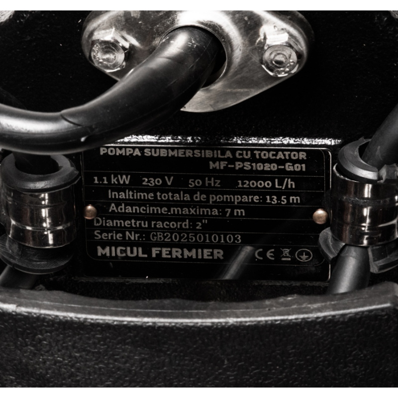 Pompa submersibila Micul Fermier 1.1 kW, 12000l/h, H13.5m cu tocator