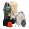 Pompa apa murdara cu turbina, din fonta si plutitor WQD-2000 W + 20m Furtun pompieri 2" cu accesorii