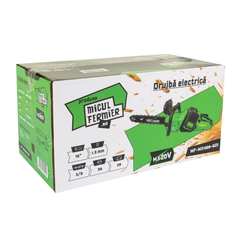 Drujba electrica Micul Fermier 40V 2x4Ah 16" Brushless