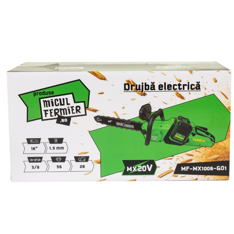 Drujba electrica Micul Fermier 40V 2x4Ah 16" Brushless