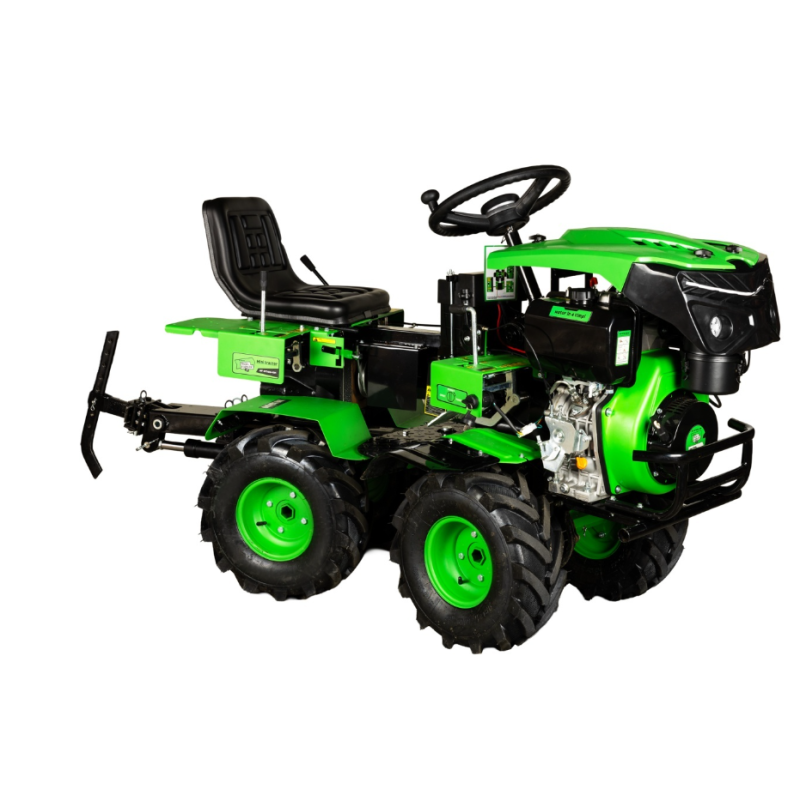 Motocultivator Ride-On Micul Fermier, 17CP, capacitate cilindrica 530 CC, motor 4 timpi, 4X4, 4 viteze, 2 cutii de viteze, pornire electrica, sistem hidraulic