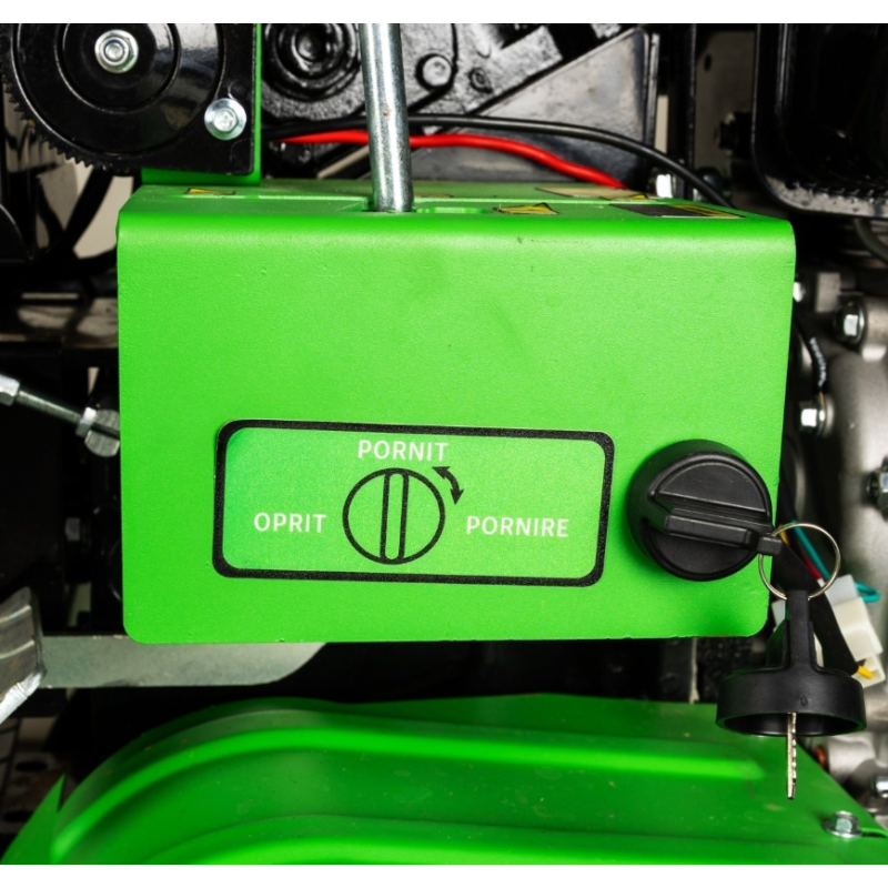 Motocultivator Ride-On Micul Fermier, 17CP, capacitate cilindrica 530 CC, motor 4 timpi, 4X4, 4 viteze, 2 cutii de viteze, pornire electrica, sistem hidraulic
