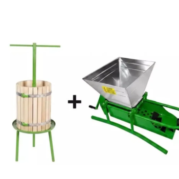 Pachet zdrobitor-desciorchinator struguri manual Micul Fermier , 300 kg/h + Teasc Struguri, 32 litri, GF-1710