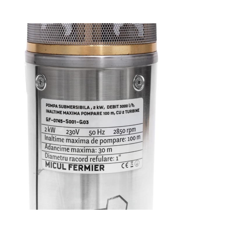 Pompa submersibila Micul Fermier 2kW 3000lh 100m 2 turbine