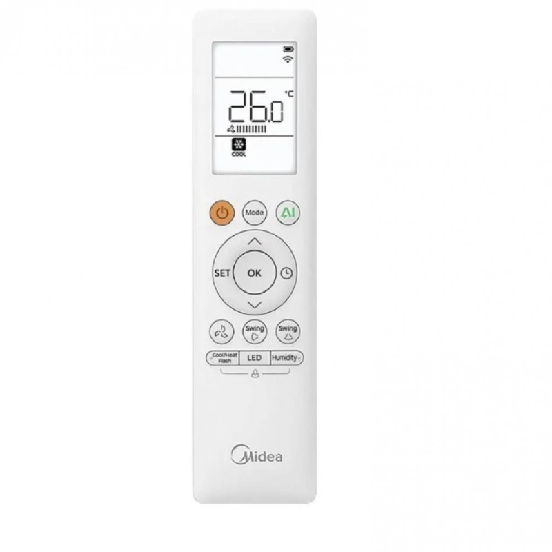 Aparat de aer conditionat Midea Breezeless E CB1-24HRFN8-MX4-24RD1-CB Inverter 24000 BTU, Wi-Fi, algoritm optimizare consum electric, Air Magic+