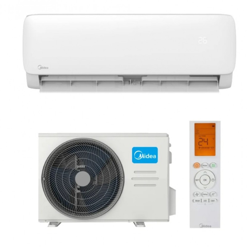 Aparat de aer conditionat Midea Xtreme Fresh MSAGAU-09HRFN8-MOX133-09HFN8 Inverter 9000 BTU, Wi-fi, Gear Shift, filtrare dubla si lampa UV, Intelligent Dusting Switch, Follow Me