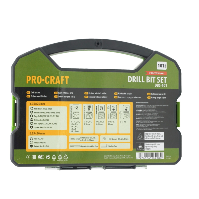 DBS-101 – Set de biți PROCRAFT (101 piese)