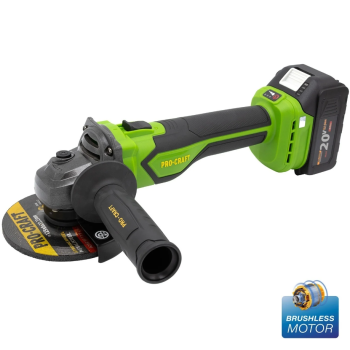Polizor unghiular pe acumulator PROCRAFT PGA22 1 × acumulator 20V / 4Ah, Brushless
