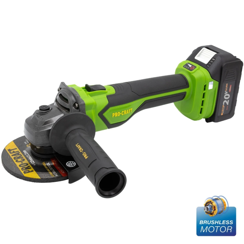Polizor unghiular pe acumulator PROCRAFT PGA22 1 × acumulator 20V / 4Ah, Brushless