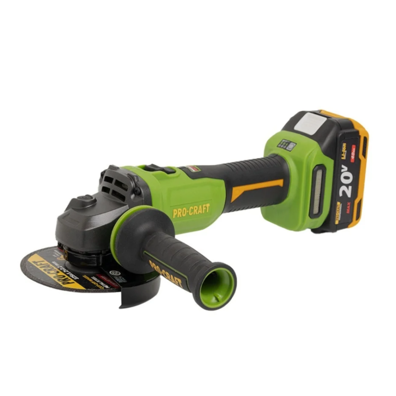 Flex polizor unghiular pe acumulator PROCRAFT PWA220, 1 × acumulator 20V / 4Ah, Brushless, 10000 rot/min