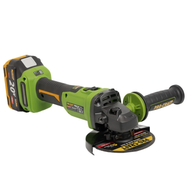 Flex polizor unghiular pe acumulator PROCRAFT PWA220, 1 × acumulator 20V / 4Ah, Brushless, 10000 rot/min