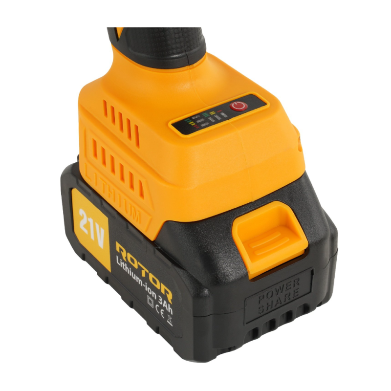 Polizor unghiular pe acumulator ROTOR RAG21 21V/3 Ah,820 W ,8500 rot/min,Brushless