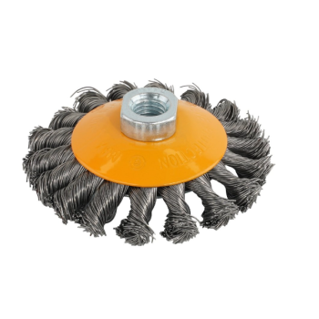 Perie de sarma conica cu noduri ROTOR 100mm M14