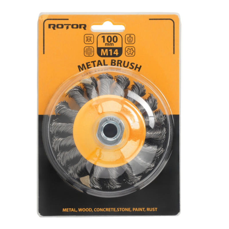 Perie de sarma conica cu noduri ROTOR 100mm M14