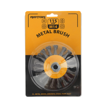 Perie de sarma conica cu noduri ROTOR 115mm M14