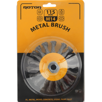 Perie de sarma conica cu noduri ROTOR 115mm M14