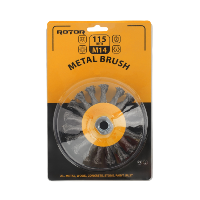 Perie de sarma conica cu noduri ROTOR 115mm M14