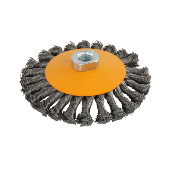 Perie de sarma conica cu noduri ROTOR 125mm M14