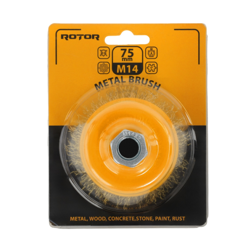 Perie de sarma tip cupa ROTOR 75mm M14