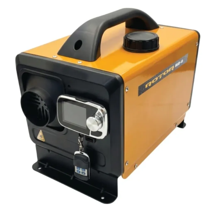 Incalzitor Diesel ROTOR RID-8, 8 kW, rezervor 5 L, 12V/24V/230V, 1 iesire aer, controler LCD, telecomanda, pentru auto, garaj, camping si cabana