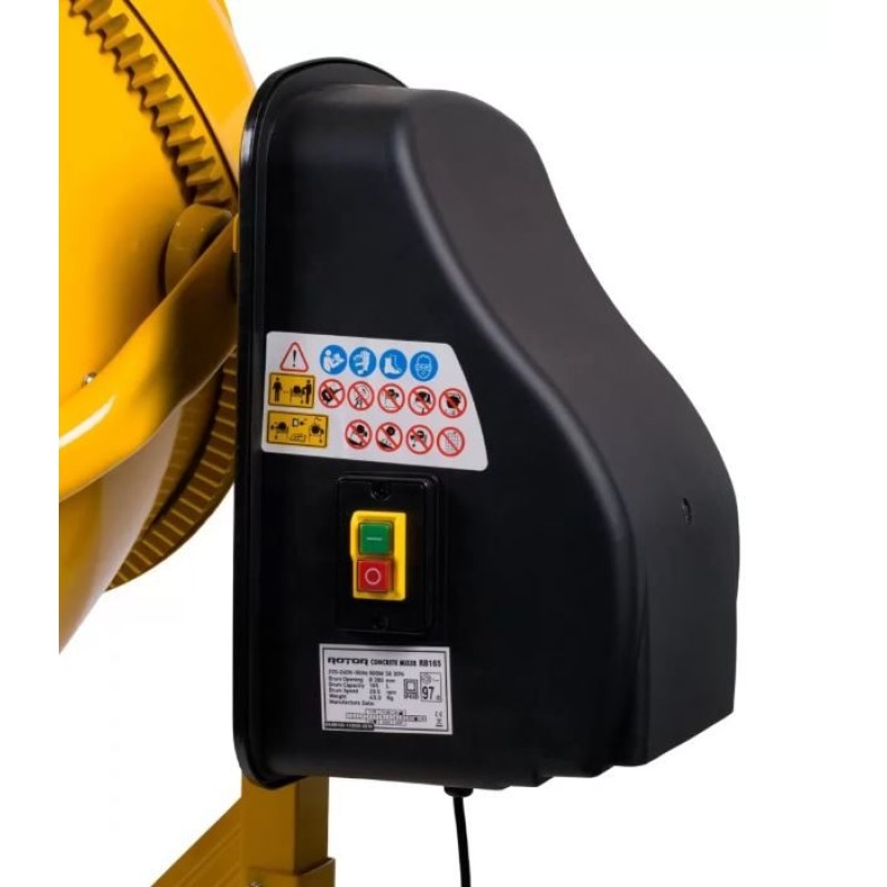 Betoniera 165L cu motor acoperit ROTOR RB165 900 W, 29.5 rpm