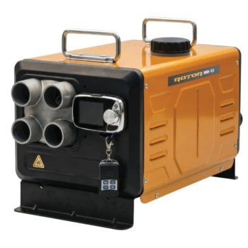 Incalzitor Diesel ROTOR RID-12, 12 kW, rezervor 5 L, 12V/24V/230V, 4 iesiri aer aluminiu, controler LCD, telecomanda, pentru auto, garaj, camping si cabana