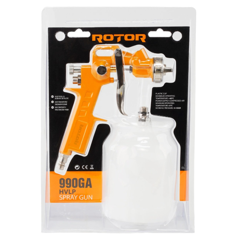 990GA Pistol vopsea plastic compresor rezervor plastic ROTOR