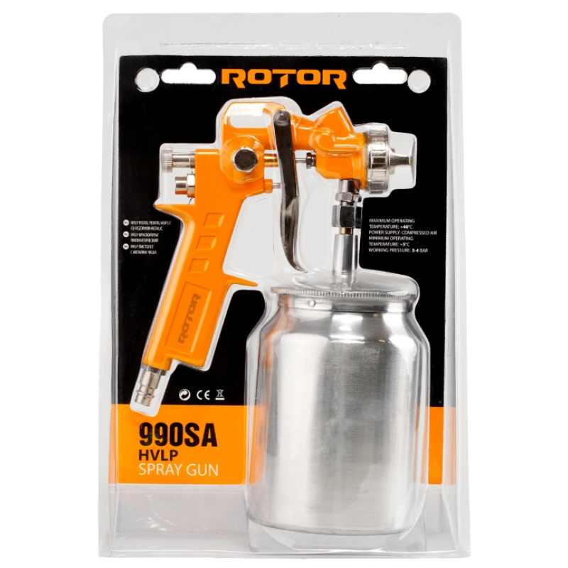 990SA Pistol vopsea metal compresor rezervor metalic ROTOR