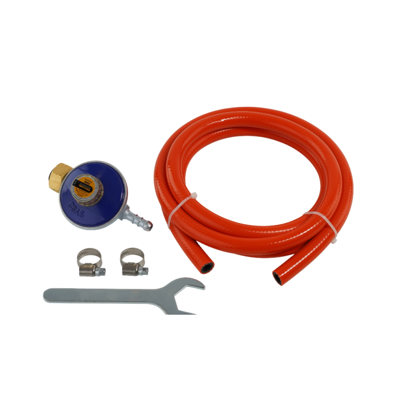 Set regulator reglabil butelie gaz GPL Propan/Butan, furtun 1.5 metri, 2 coliere, cheie RSGR1 ROTOR