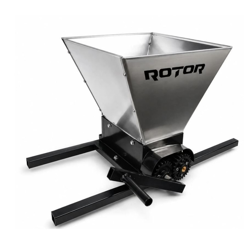 Pachet Teasc Presa Struguri si Fructe ROTOR FP-6, 6 L, lemn masiv de stejar + Zdrobitor Struguri Manual ROTOR HGP-50S, cuva 28L inox