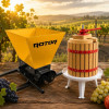 Pachet Teasc Presa Struguri si Fructe ROTOR FP-6, 6L, lemn masiv de stejar + Zdrobitor Struguri Manual ROTOR HGP-50, cuva 28L