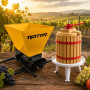 Pachet Teasc Presa Struguri si Fructe ROTOR FP-6, 6L, lemn masiv de stejar + Zdrobitor Struguri Manual ROTOR HGP-50, cuva 28L
